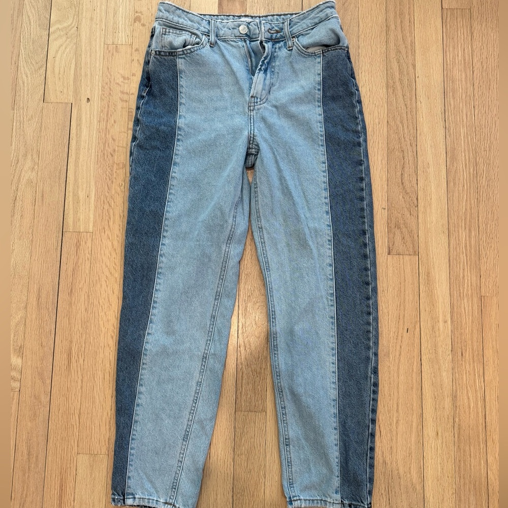 Two-Tone wide leg Denim Jeans 26